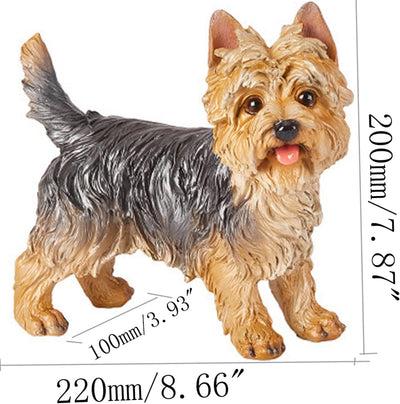 WANLIAN Yorkshire Terrier Statue,handbemalte Figur geeignet für den Innen,und Aussenbereich,frostbes