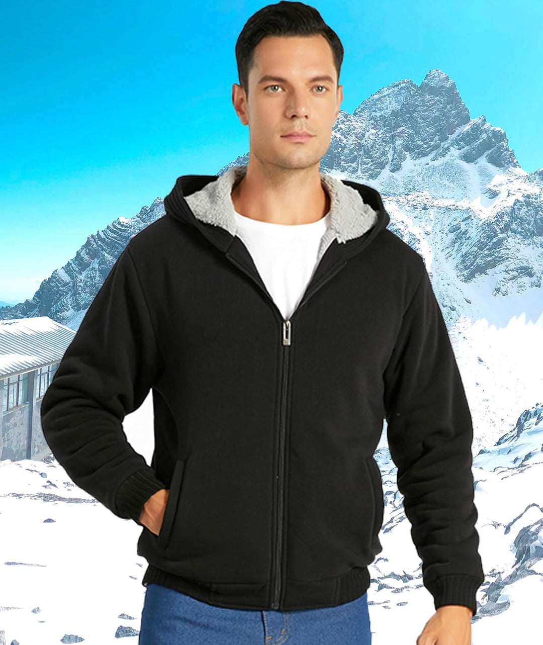 igeekwell Winterjacke Herren Hoodie Zipper Kapuzenpullover Kapuzenjacke Sweatjacke für Männer, Komfo