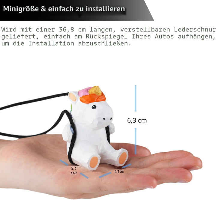 VIPbuy 100% handgemachtes hölzernes schwingendes Einhorn Auto hängendes Ornament - Niedliches handge