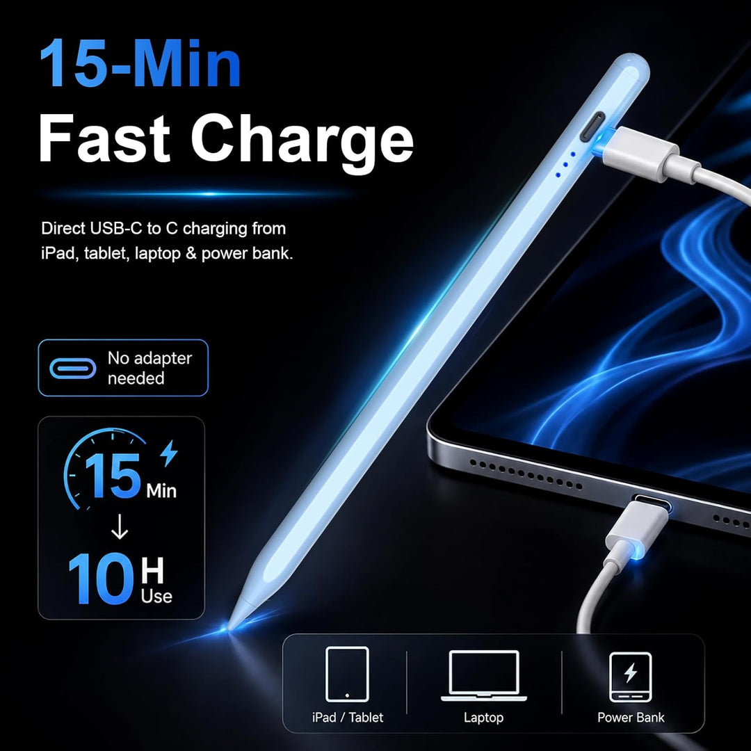 Stift für iPad 2018-2023, HATOKU Pencil für iPad mit Tilt Sensitivity & Palm Rejection, Magnetischer