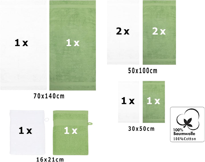 Betz 10-TLG. Handtuch-Set Premium 100% Baumwolle 2 Duschtücher 4 Handtücher 2 Gästetücher 2 Waschhan