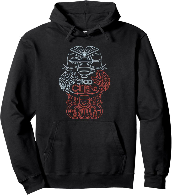 Good Omens - Blaues und rotes Wappen Pullover Hoodie