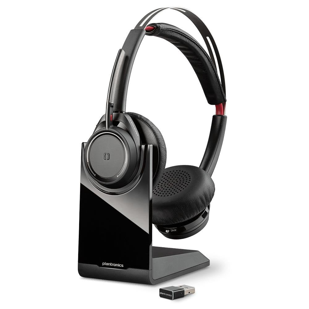 Plantronics Both Ear Headband with Clip with Voyager Focus Charging Station (B825)