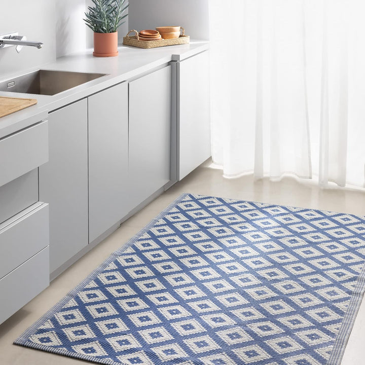 JEMIDI Outdoor Teppich 120x180cm gross - Terrassenteppich Balkonteppich Aussenteppich - Balkon Teppi