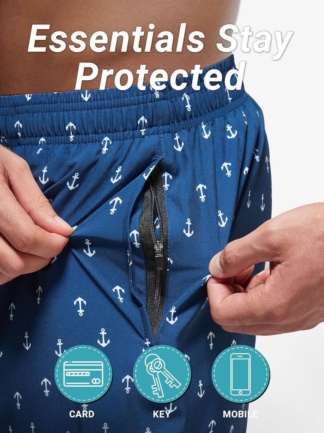 Arcweg Badehose für Herren Badeshorts mit Kompression Liner 2 in 1 Schnelltrocknend Strandhose Männe