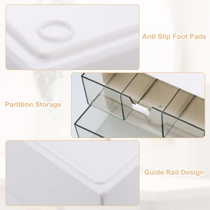 3 Stück Acryl Badezimmer Organizer, Kosmetik Organizer Set, Transparent Bad Schubladen Organizer, Sc