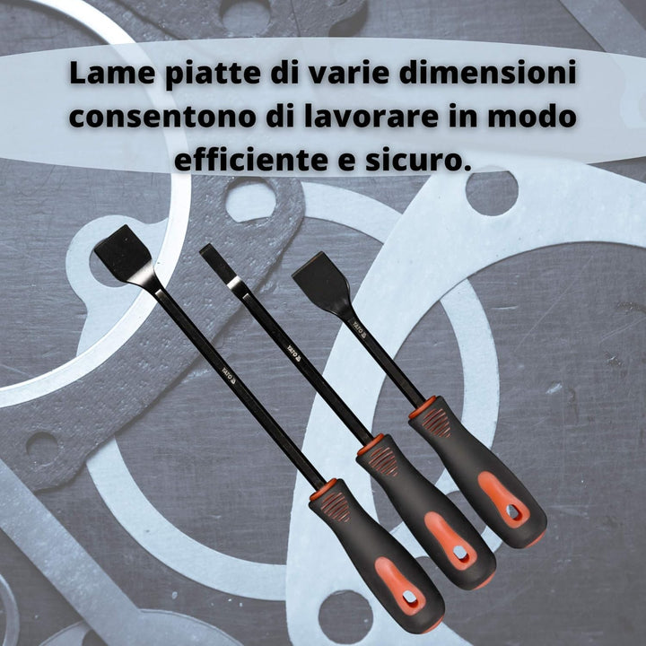 Professionelles Schaber-Set mit flachen Klingen von YATO - zum Entfernen von Dichtungen und Kohlenst