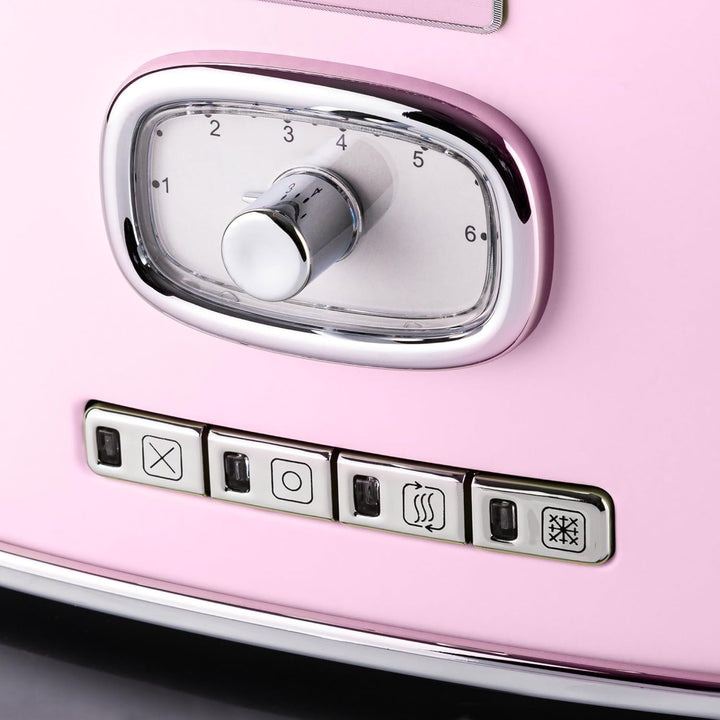 Westinghouse Retro Toaster 2 Scheiben, Abnehmbarer Brötchenaufsatz, 6 Bräunungsstufen, Brotzentrieru