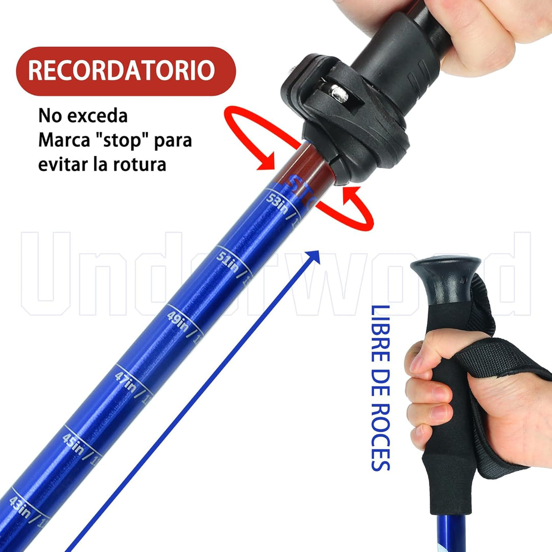 Nordic Walking Stick für Damen und Herren, Teleskop 2 Stück Wanderstöcke für Trekking, Aluminium Wan