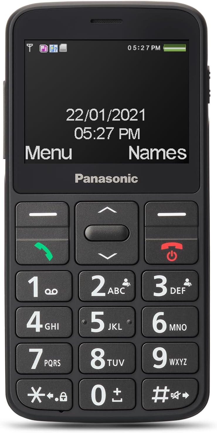 Panasonic KX-TU160EXB Essentials Mobiltelefon für Senioren, SOS-Notruftaste, grosse Separate Tasten,