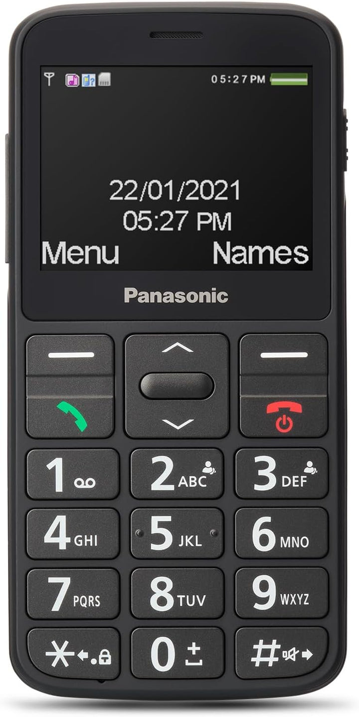 Panasonic KX-TU160EXB Essentials Mobiltelefon für Senioren, SOS-Notruftaste, grosse Separate Tasten,