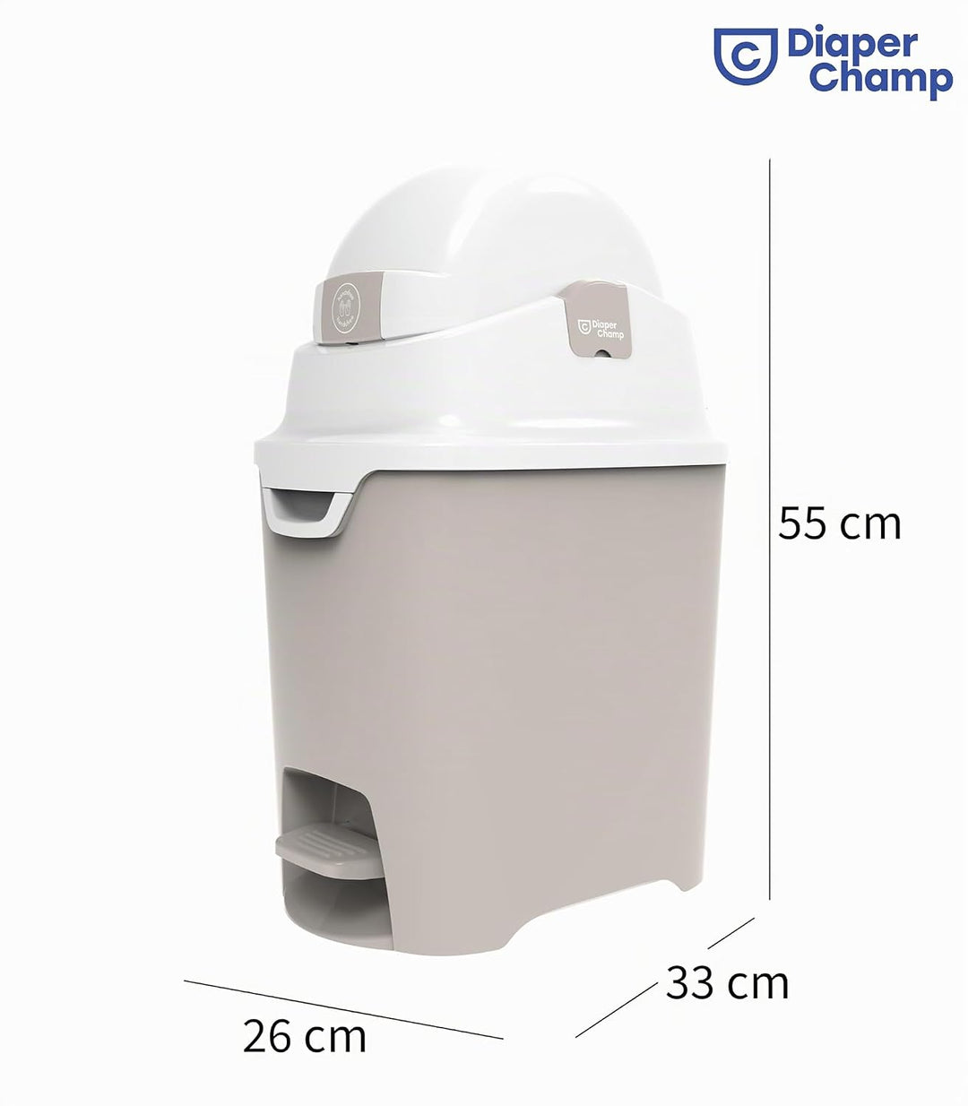 DIAPER CHAMP ONE Standard Handsfree mit Pedal - Windeleimer - geruchsdicht - berührungslose Bedienun