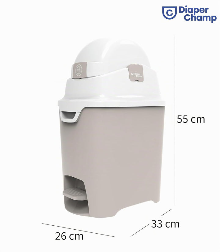 DIAPER CHAMP ONE Standard Handsfree mit Pedal - Windeleimer - geruchsdicht - berührungslose Bedienun