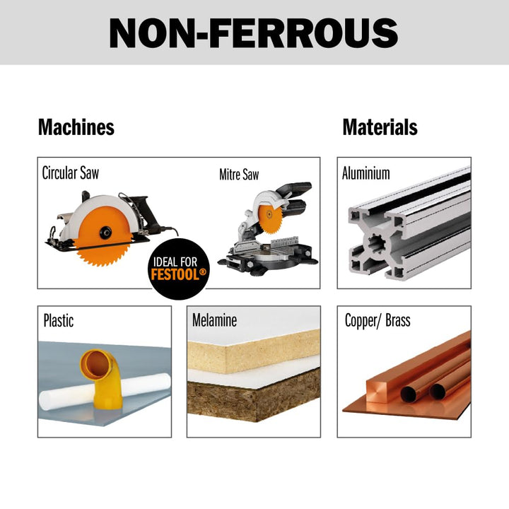 CMT Orange Tools Kreissägeblatt HW 210 x 2,8 / 2,2 x 30 Z=64 TCG - 296.210.64M - für eisenfreies Mat