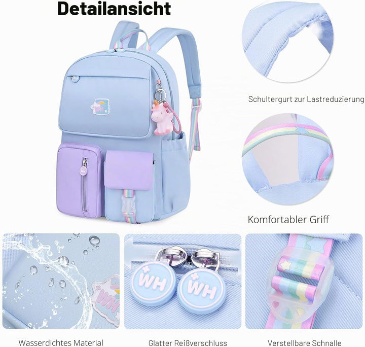 FANDARE Kinderrucksack Schulranzen Schultaschen Jungen Mädchen Schulrucksack Kinder Schultasche für
