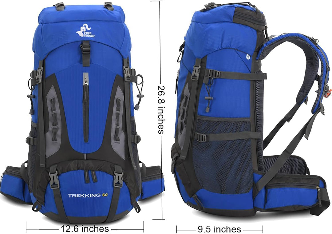 Bseash 60 l wasserdichter leichter Wanderrucksack mit Regenschutz, Outdoor-Sport, Reisen, Tagesrucks