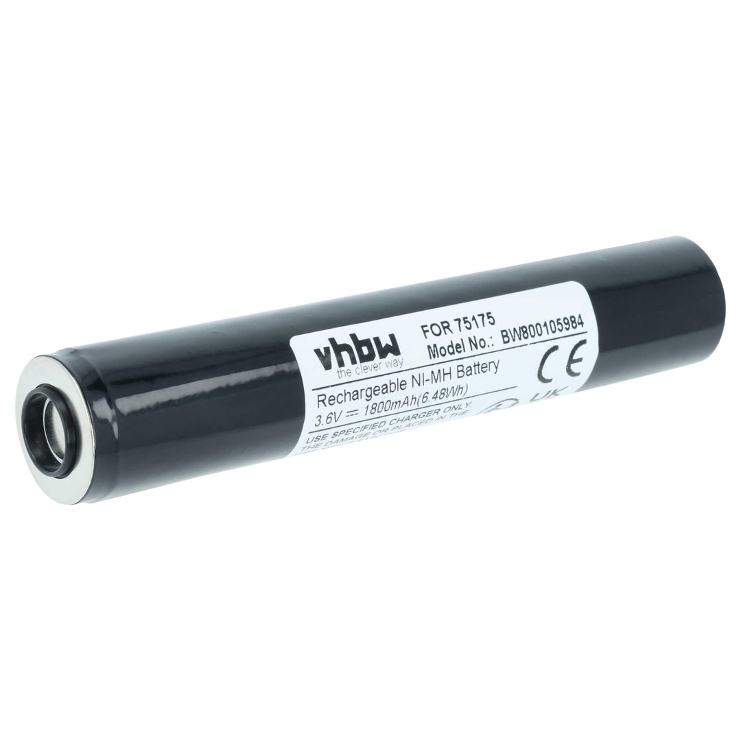 vhbw Akku Ersatz für Pelican Streamlight 75175, 75375 für Taschenlampe Kopflampe (1800 mAh, 3,6 V, N