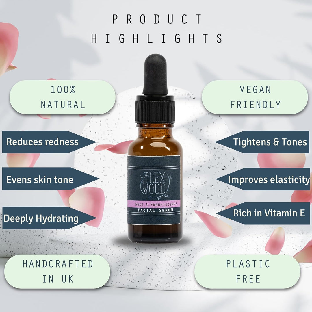 Rose und Weihrauch Creme & Serum Geschenkset - handgefertigt, 100% natürlich, vegan, feuchtigkeitssp