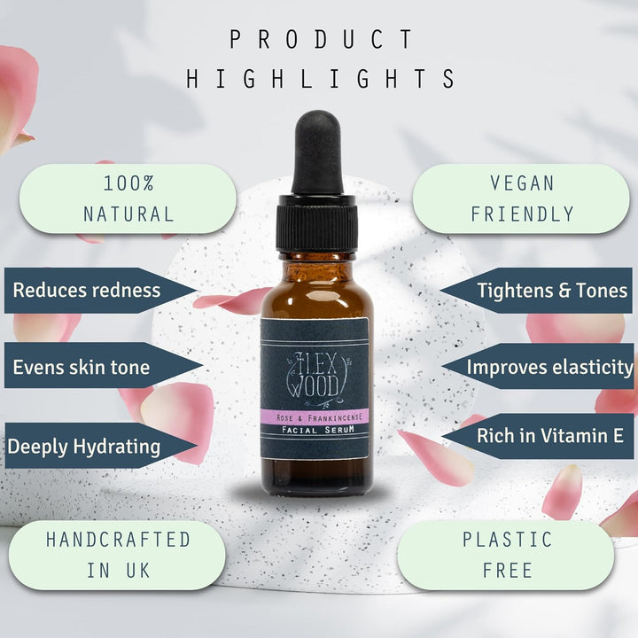 Rose und Weihrauch Creme & Serum Geschenkset - handgefertigt, 100% natürlich, vegan, feuchtigkeitssp