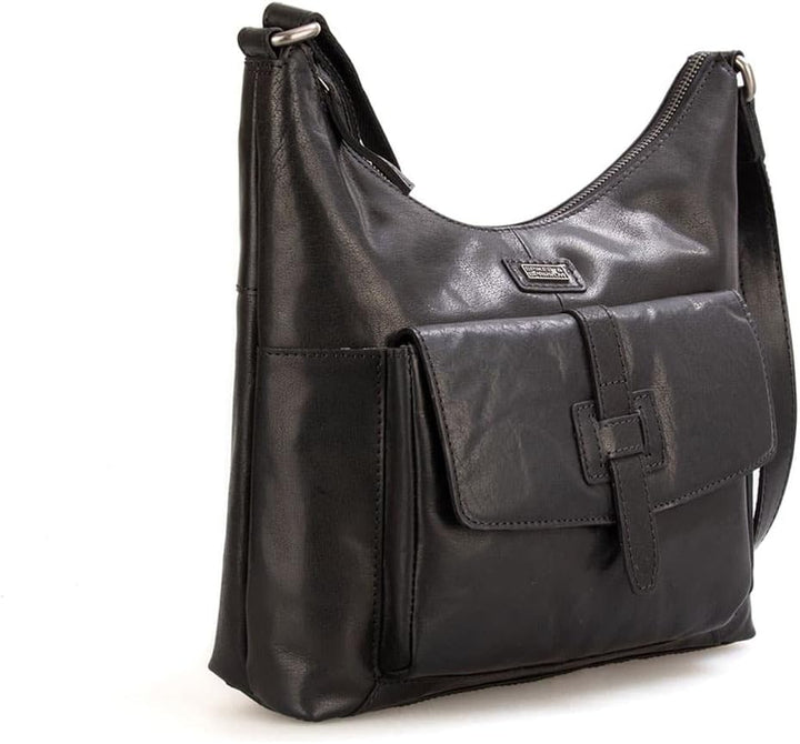 Spikes & Sparrow Umhängetasche Leder 26 cm Einheitsgrösse Schwarz, Einheitsgrösse Schwarz