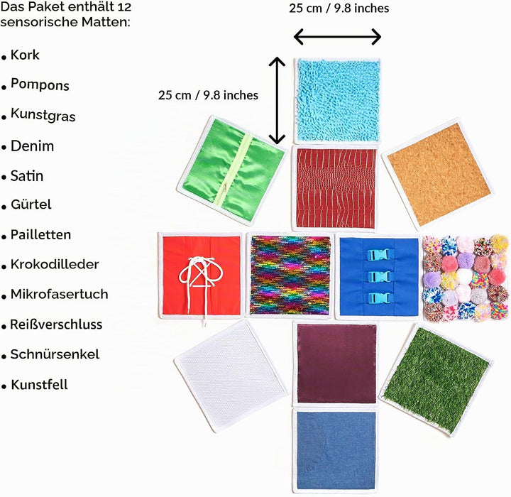 Sensorik Matten für Kinder - Fühlmemory | Taktile Scheiben Fühlspiel |Taktiles Memory Sinnesmatten a