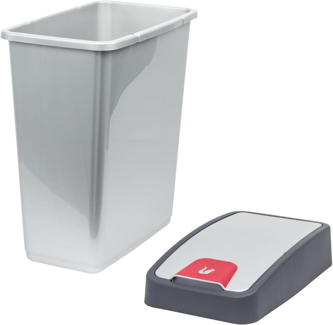 keeeper Premium Abfallbehälter mit Flip-Deckel, Soft Touch, 25 l, Magne, Silber 25 L Silber, 25 L Si