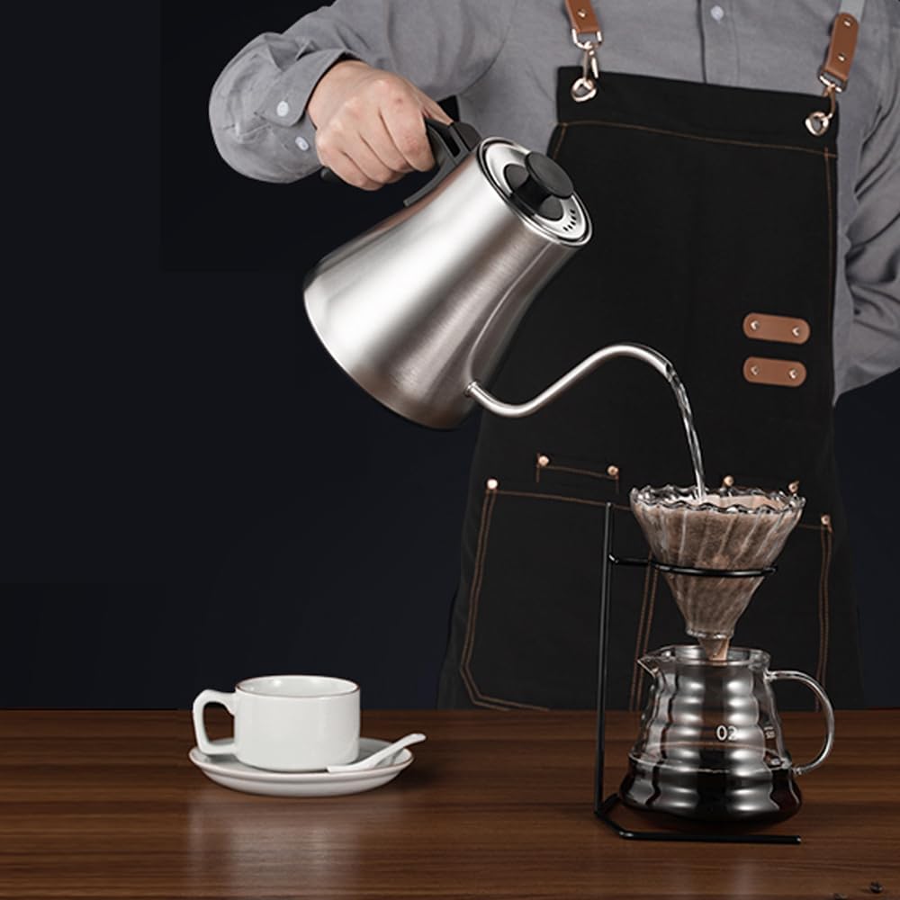 Elektrischer Schwanenhals Wasserkocher Kaffee- und Teekanne,Edelstahl Temperaturregelung Wasserkoche