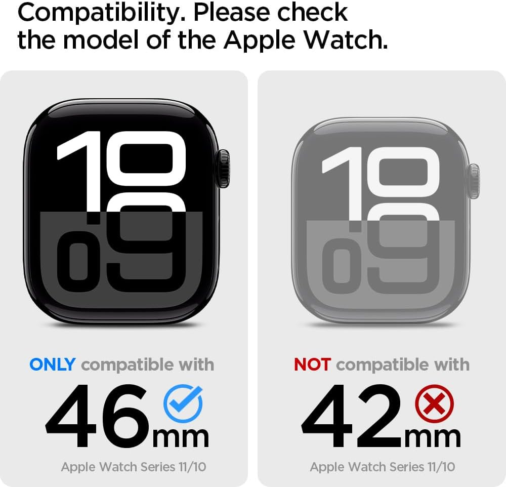 Spigen Rugged Armor Pro Hülle mit Armband Kompatibel mit Apple Watch 11/10 46mm (2025/2024) Vintage