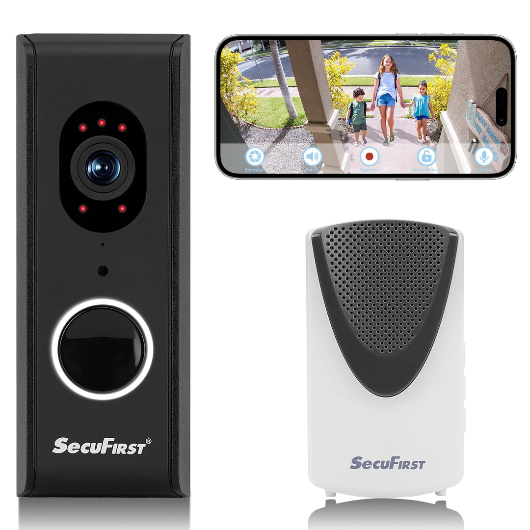 SecuFirst Türklingel mit Kamera mit Chime,Video Türklingel Kabelgebunden,WLAN Klingel Haustür Aussen