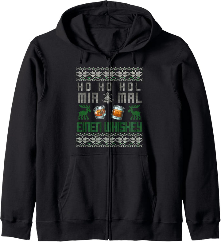 Whiskey Scotch Lustiges Weihnachts Kostüm Ugly Christmas Kapuzenjacke