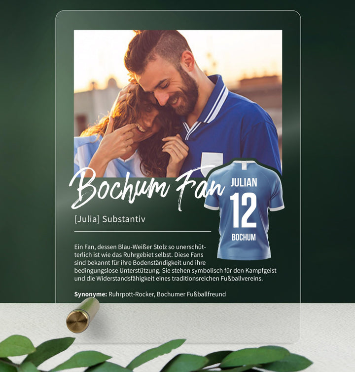 Bochum Geschenk personalisiert - Acryl Geschenk - Definition: Bochum Fan - Bochum Fanartikel, Bochum