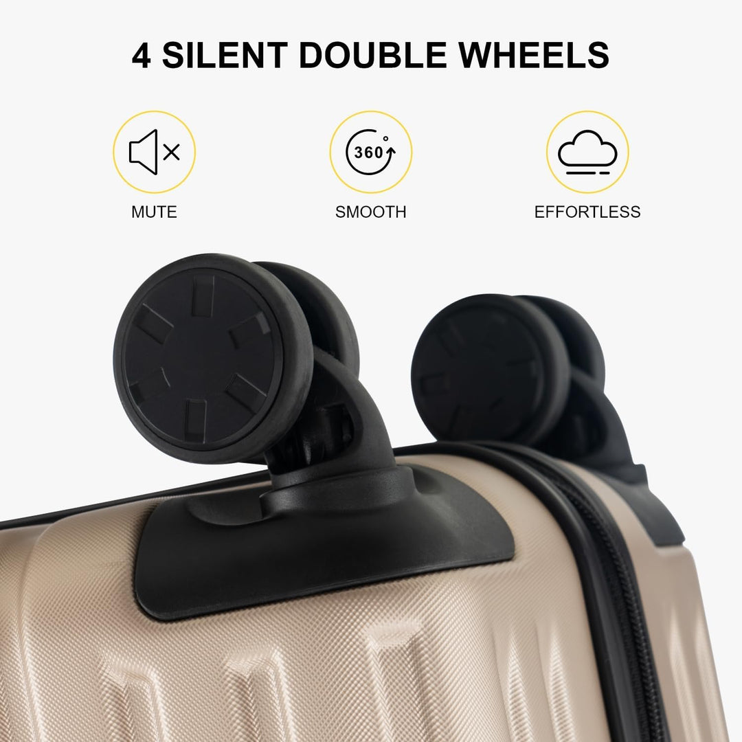 LEVEL8 Koffer Trolleys Leicht ABS+ PC Handgepäck Hartschalen-Koffer Trolley Rollkoffer Reisekoffer E