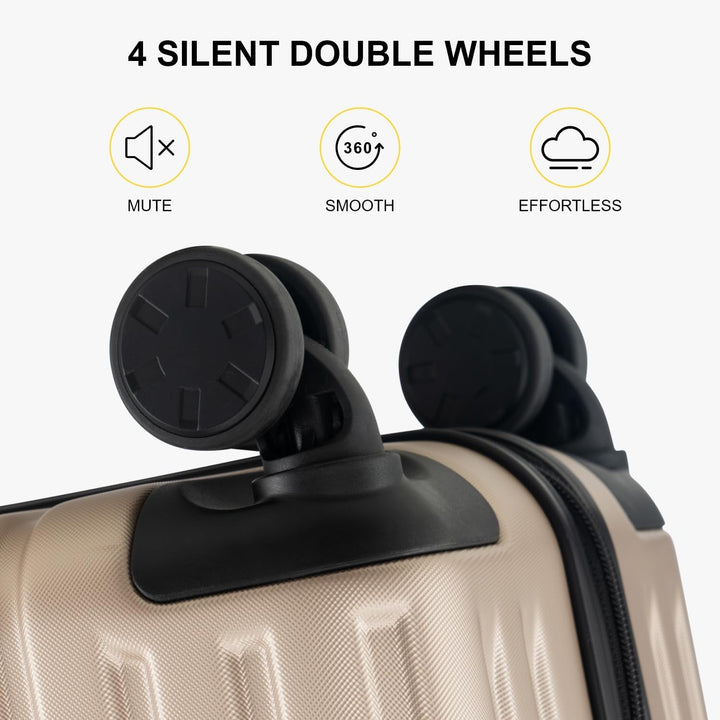 LEVEL8 Koffer Trolleys Leicht ABS+ PC Handgepäck Hartschalen-Koffer Trolley Rollkoffer Reisekoffer E