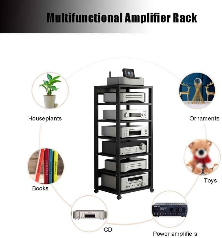 Audio Rack HiFi Regal 7-lagiges HiFi-Audio-Schrank-Streaming-Geräte-Schrank-Audio-Rack mit leisen Ro