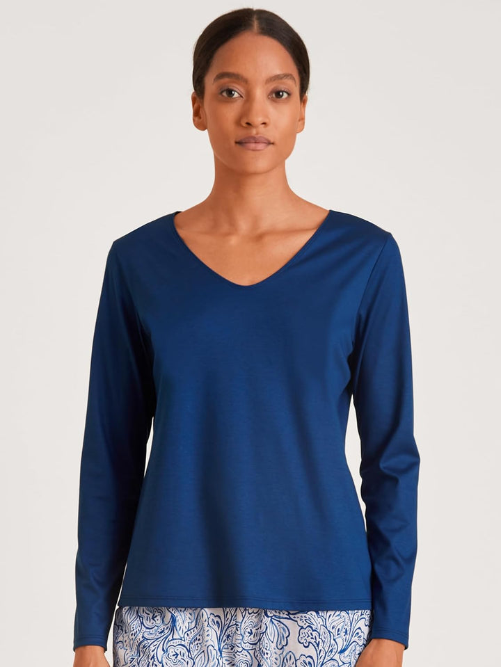 CALIDA Damen Favourites Paisley T-Shirt 32-34 Sodalite Blue, 32-34 Sodalite Blue