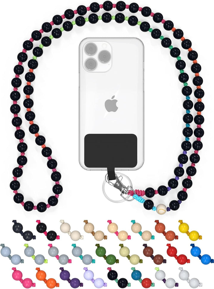 DROPLETSY Holzperlen Handykette universal, Schlüsselband, Kette, Necklace zum Umhängen - kompatibel