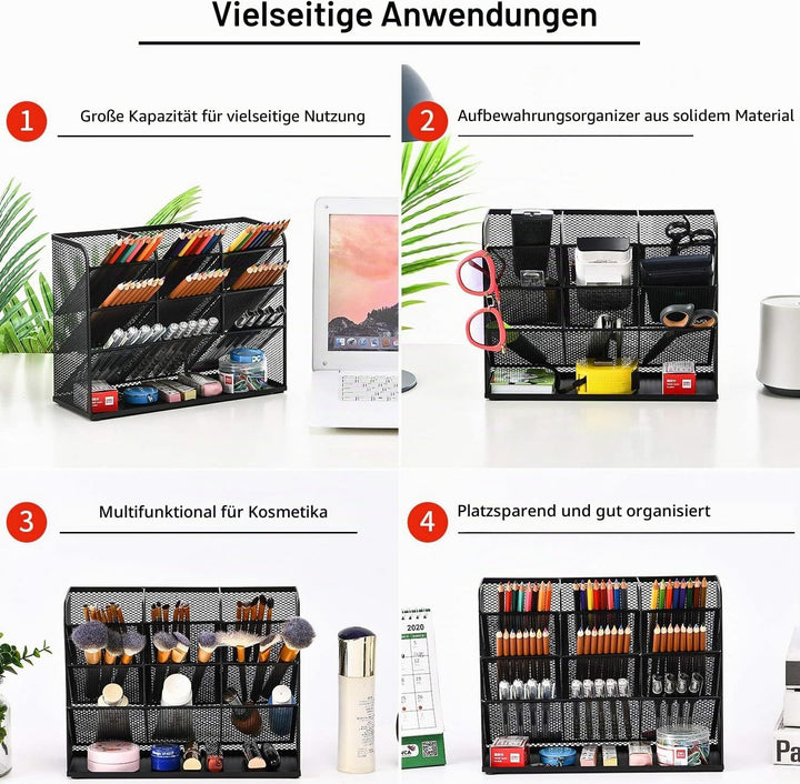 Marbrasse Netz-Schreibtisch-Organizer,Multifunktionaler Stiftehalter,Organizer Schreibtisch,Schreibt
