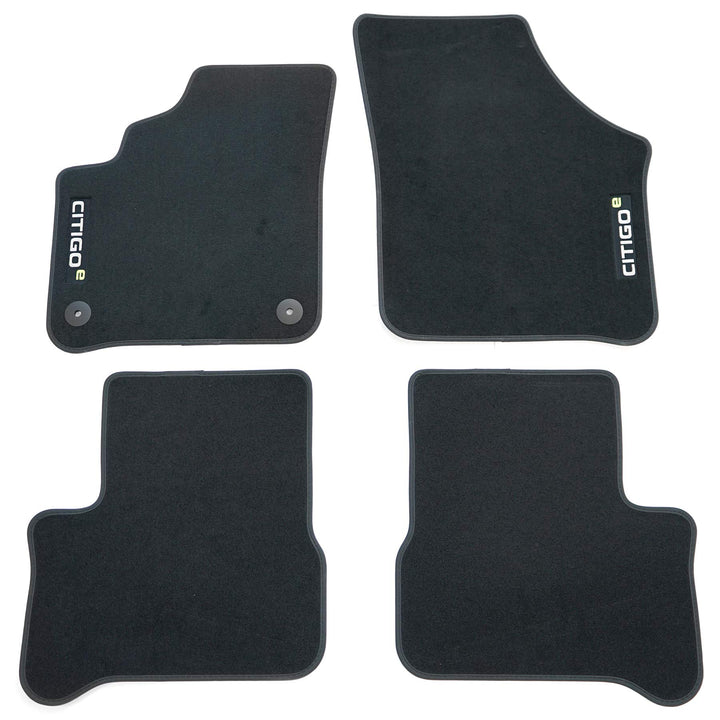 Skoda 1ST061404BB Fussmatten Stoffmatten 4X Textilfussmatten Premium Velours, schwarz, mit CITIGOe S
