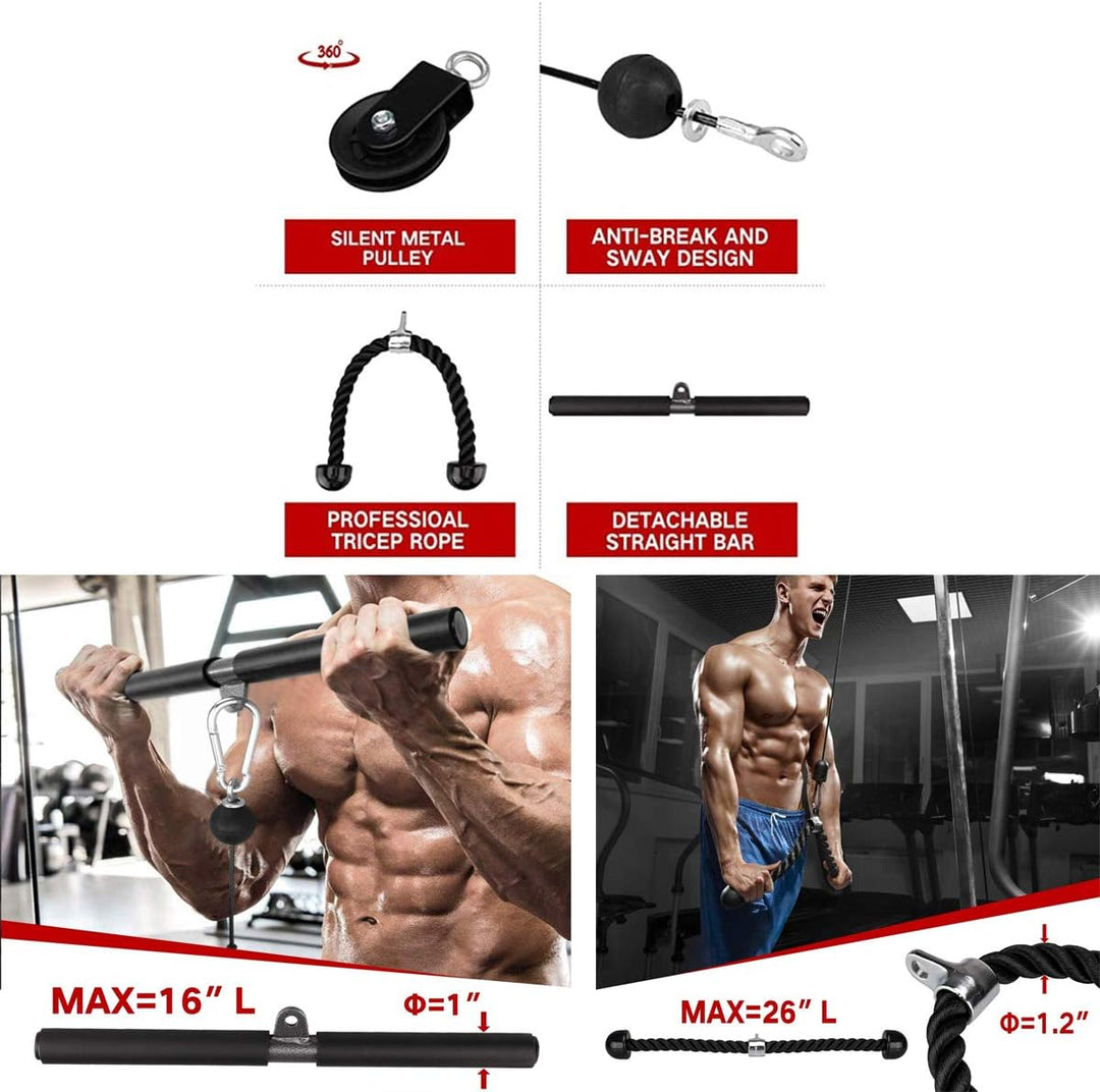 Seilzug-Fitness Professionelle Kabelzug Pulley Unterarmtrainer Frauen Männer Trizeps Seil Gewicht Fi
