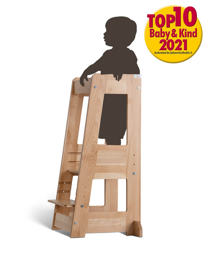 tiSsi Lernturm Felix, Entdeckerturm Montessori mitwachsend Buche natur