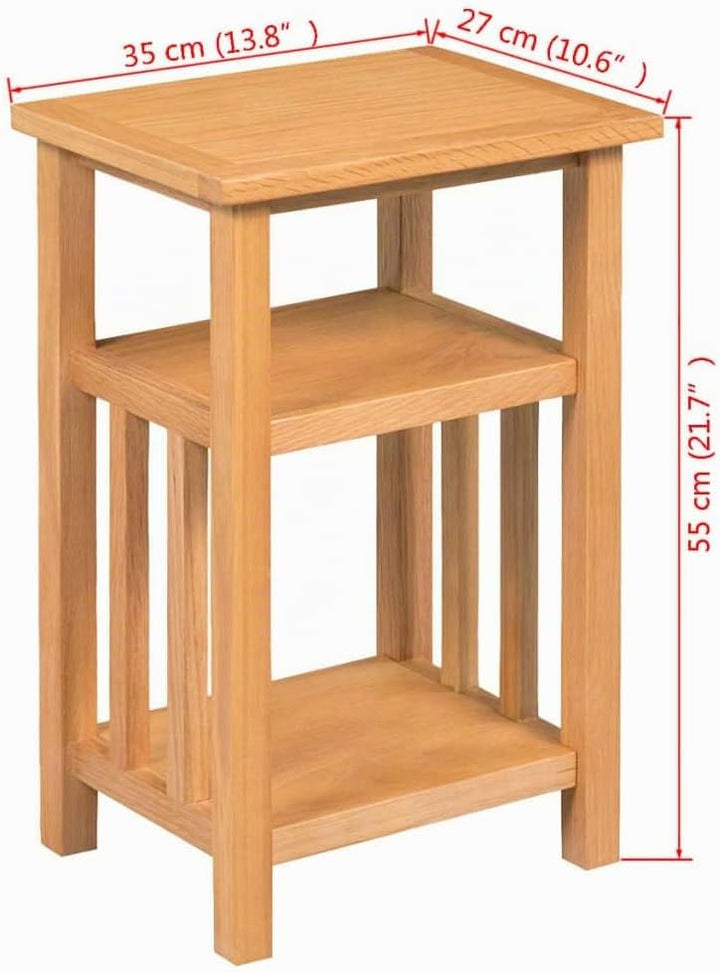 vidaXL Beistelltisch Couchtisch mit Zeitungsablage Eiche Massiv 27 x 35 x 55 cm
