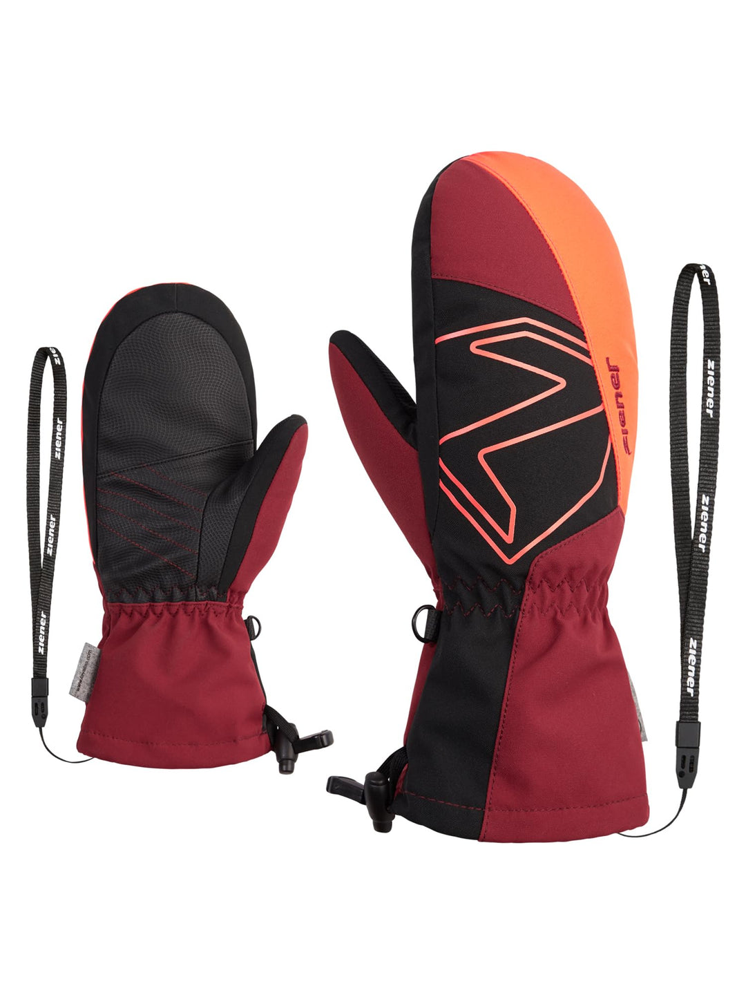 Ziener Kinder Lavalino Ski-Fäustling/Wintersport | wasserdicht, extra warm, Wolle 7 Red Cabin, 7 Red