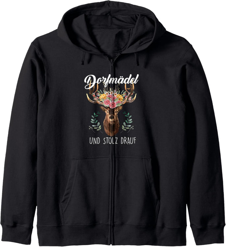 Dorfmädel Und Stolz Drauf Dirndl Ersatz Trachten Oktoberfest Kapuzenjacke