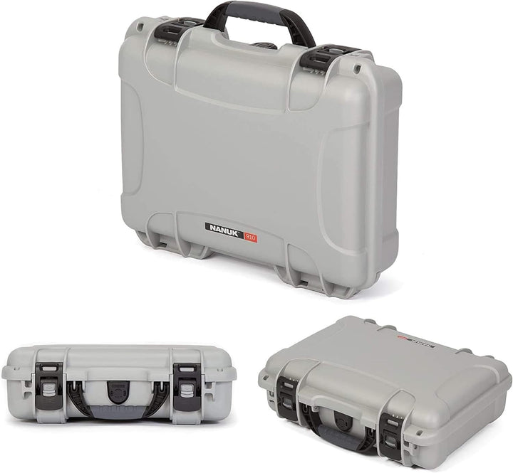 Nanuk 910 Wasserdichter Hartschalenkoffer Mit Plüschschaumeinlage - Silber Silber Cubed Foam Hülle,