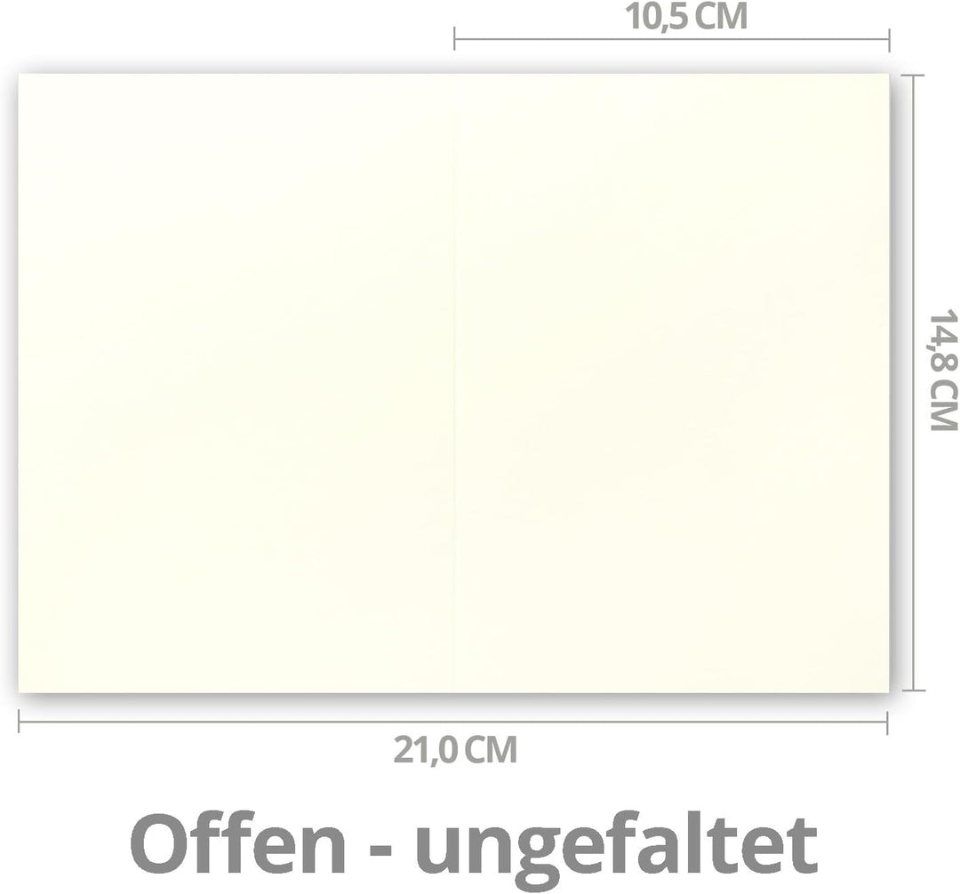 700x Faltkarten SET DIN A6/C6 mit Brief-Umschlägen in Natur-Weiss - inklusive Einleger - 14,8 x 10,5