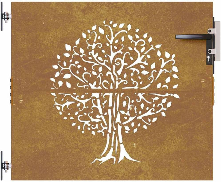 vidaXL Gartentor, Gartentür mit Bambus-Design, Abschliessbar Hoftor Eingangstor für Garten Terrasse,