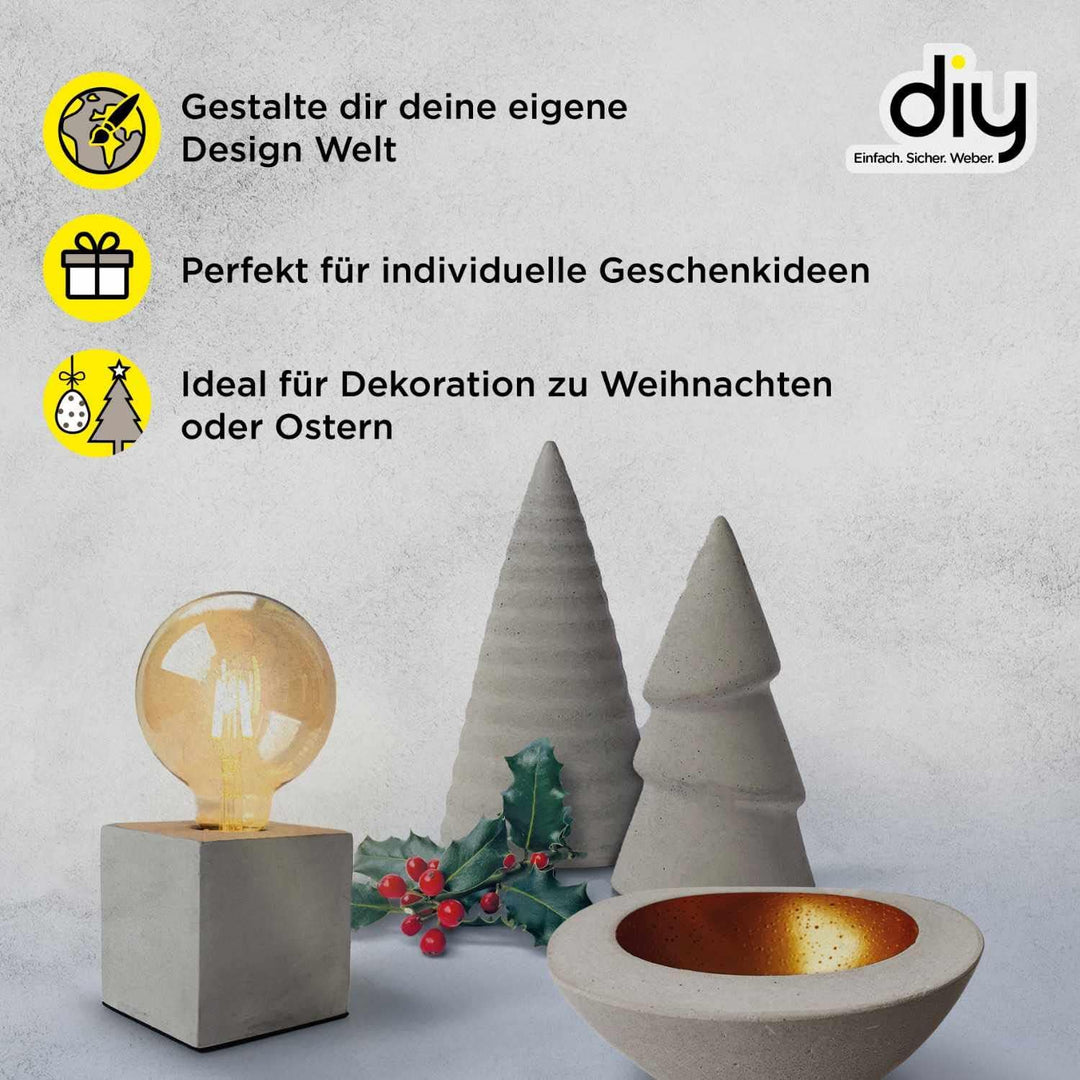 WEBER | Bastelbeton 5 kg | zum Giessen & Kneten | bemalbar, lackierbar, schleifbar | für Hobby- & Kr