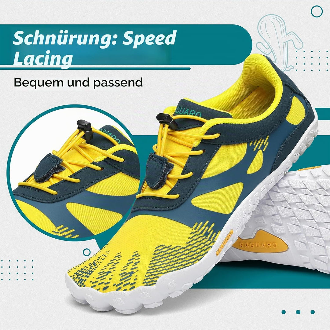 SAGUARO Unisex Barfussschuhe Outdoor Zehenschuhe mit Breite Zehenbox &amp; Zero-Drop Sohle Gr.36-48 37 E