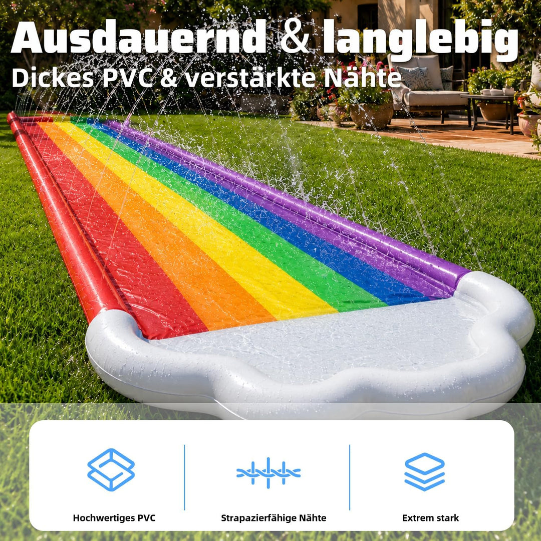 19.69ft/600cm Wasserrutsche und 2 Bodyboards | Garten-Wasserrutsche Sommer-Rutsch-Wasserrutschen Was