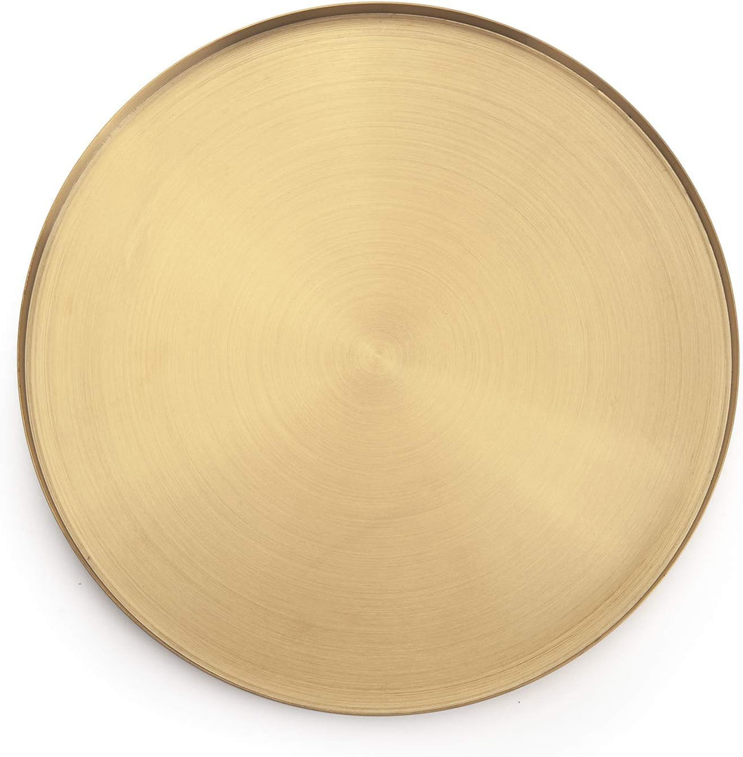 DOKOT Rundes Tablett aus Edelstahl Serviertablett Goldfarben Schmuck- und Make-up-Organizer/Kerzente